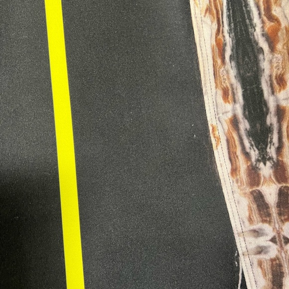 Clover Canyon Yellow Stripe Neoprene Bodycon Sheath Dress Sz Small - Picture 4 of 7